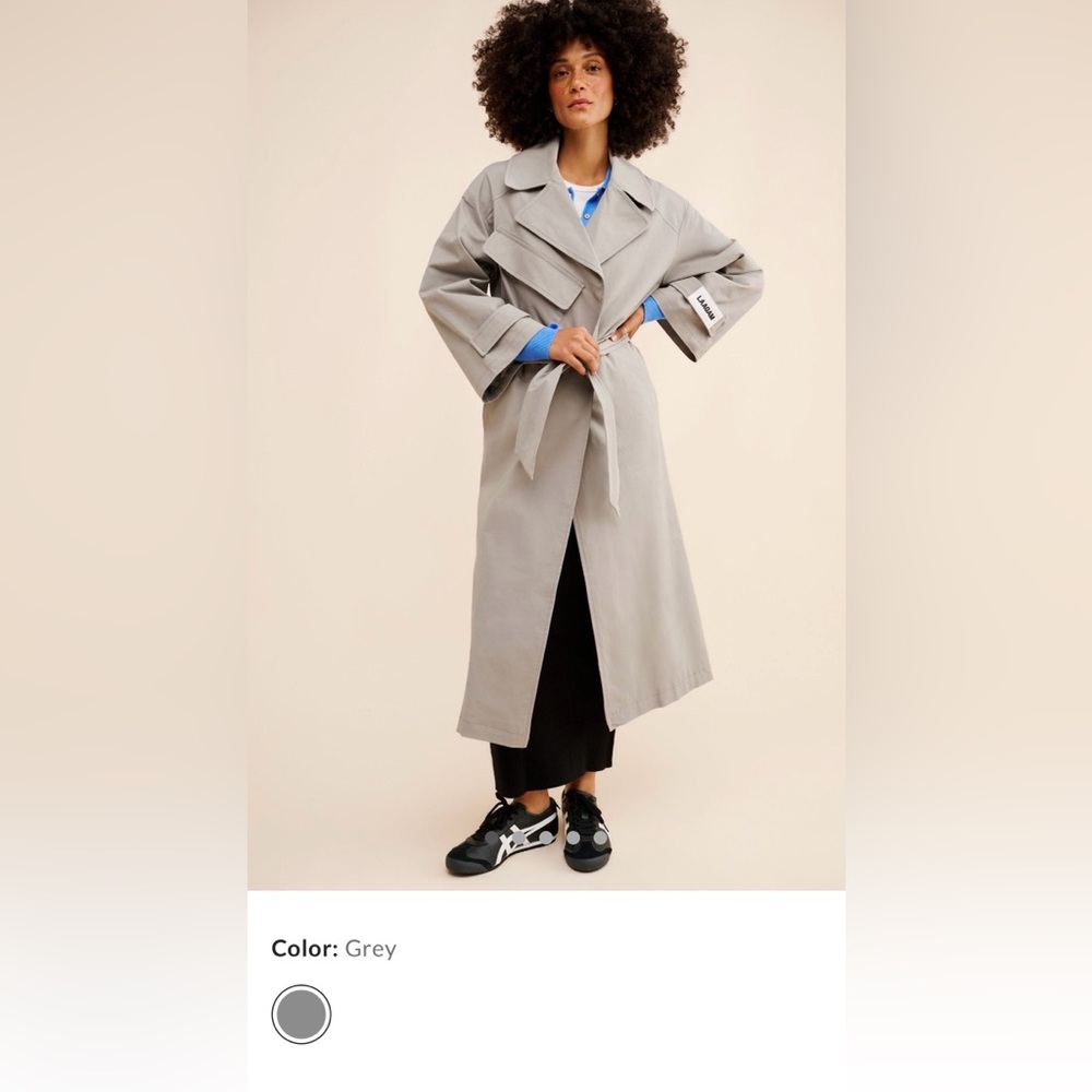 Laagam Oversized Belted Trench Coat Grey Size S Free People Collab